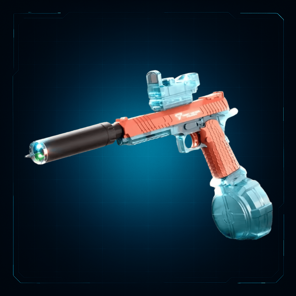 HydroBlitz Phantom Pulse – Pistola ad Acqua Automatica con Silenziatore Luminoso - | HydroBlitz