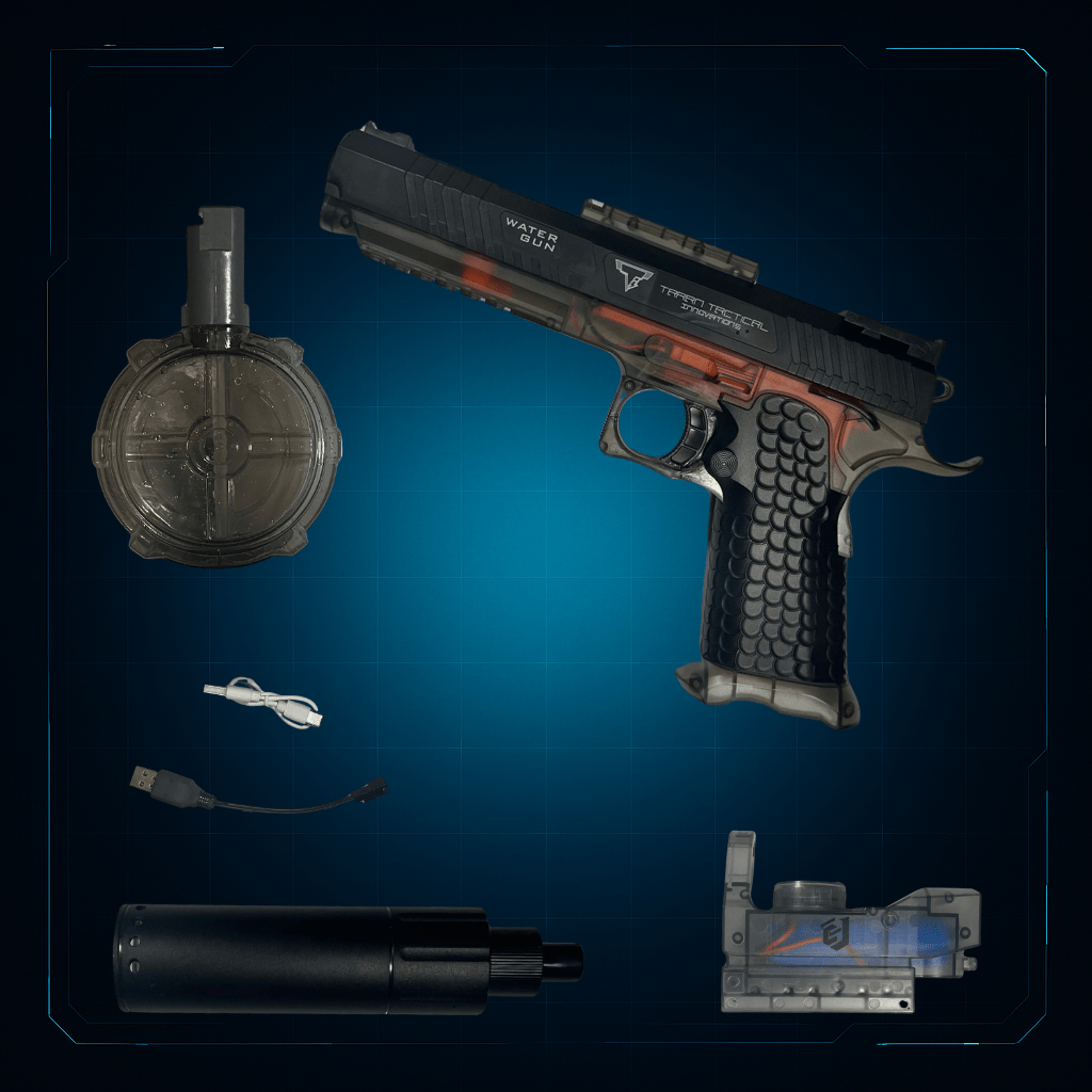 HydroBlitz Phantom Pulse – Pistola ad Acqua Automatica con Silenziatore Luminoso - | HydroBlitz