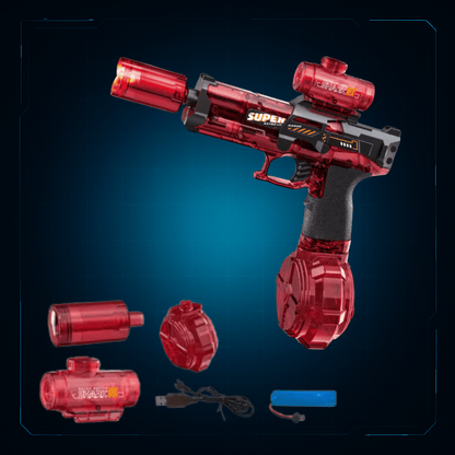 HydroBlitz Sidearm – Pistola d’Acqua Automatica con Silenziatore Luminoso - | HydroBlitz