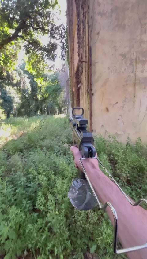 HydroBlitz UZI – Automatic Water Pistol with Light Silencer and Drum Magazine